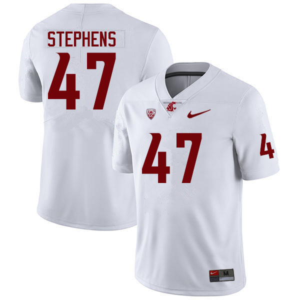 Men #47 Darnell Stephens Washington State Cougars College Football Jerseys Sale-White - Click Image to Close